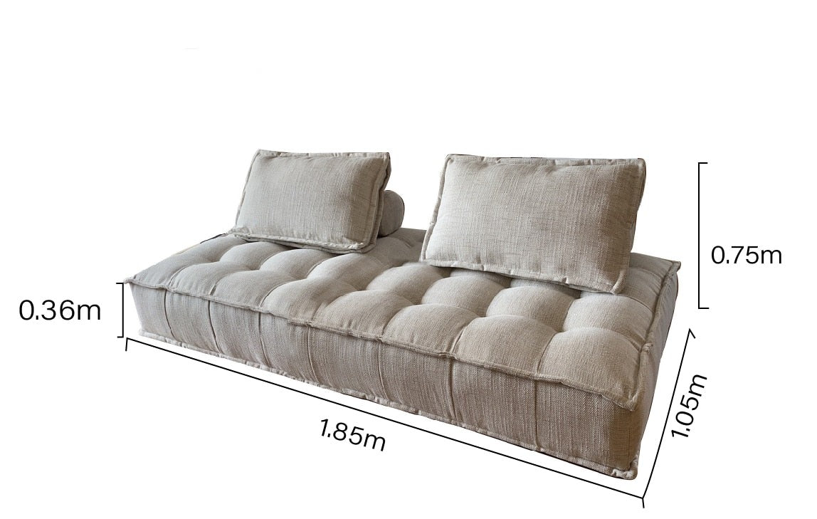 Canapé modulable tissu avec bordure surpiquée