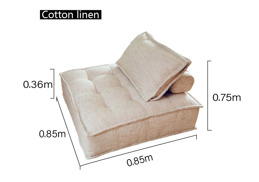 Canapé modulable tissu avec bordure surpiquée