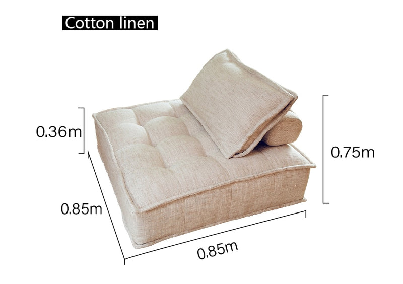 Canapé modulable tissu avec bordure surpiquée