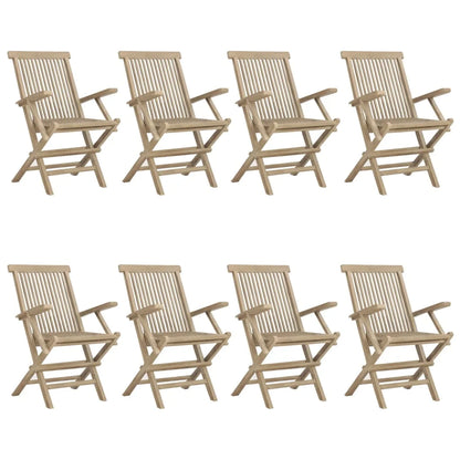 Salon de jardin - Lot de chaises pliantes en bois de teck 56x61x89 cm