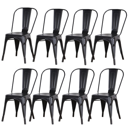 Chaise industrielle de salle à manger en métal noir empilable (par lot)