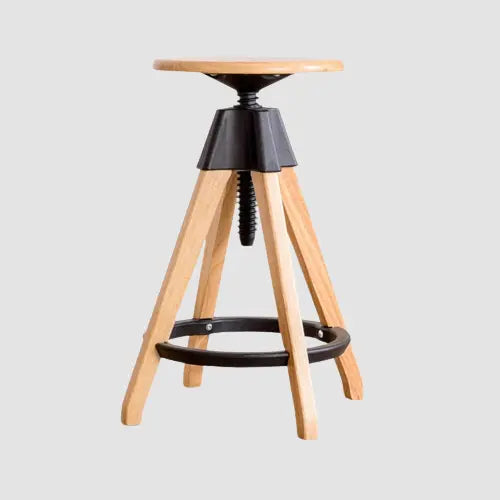 Tabouret de bar réglable scandinave en bois 