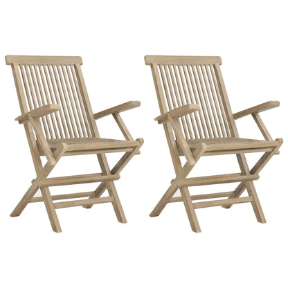 Salon de jardin - Lot de chaises pliantes en bois de teck 56x61x89 cm