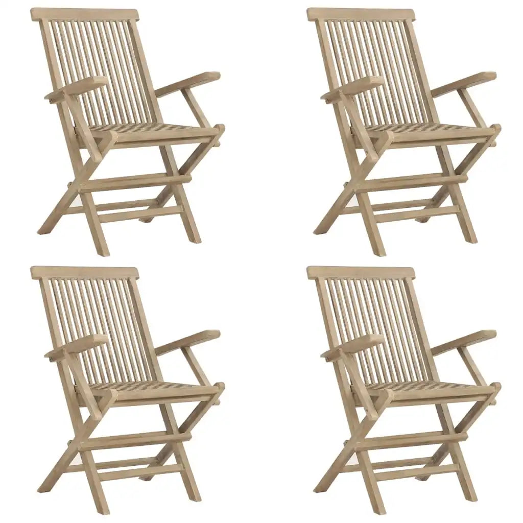 Salon de jardin - Lot de chaises pliantes en bois de teck 56x61x89 cm