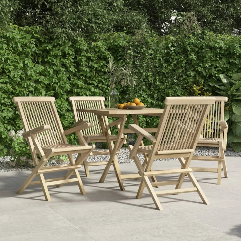 Salon de jardin - Lot de chaises pliantes en bois de teck 56x61x89 cm
