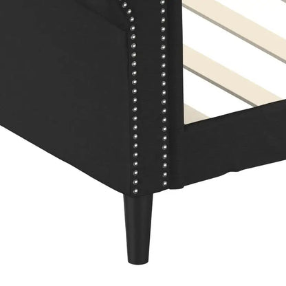 Canapé chesterfield lit de repos en similicuir avec matelas 90 x 190 cm – gros plan des clous décoratifs et du pied