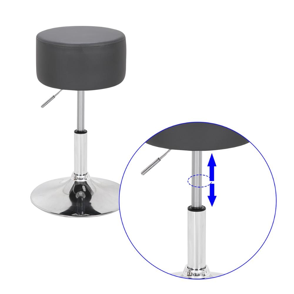 Tabouret de bar réglable métal et cuir assise épaisse