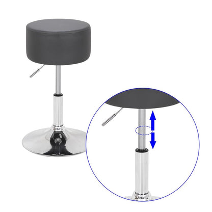 Tabouret de bar réglable métal et cuir assise épaisse