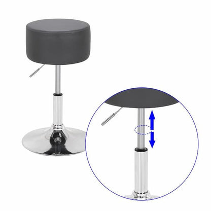 Tabouret de bar réglable métal et cuir assise épaisse