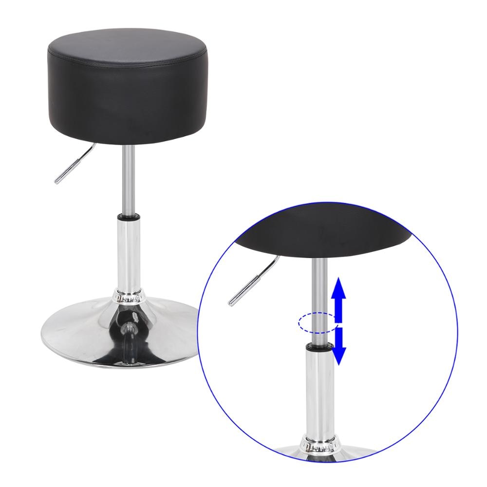 Tabouret de bar réglable métal et cuir assise épaisse