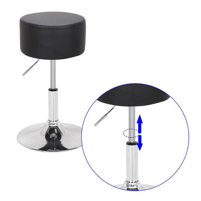 Tabouret de bar réglable métal et cuir assise épaisse