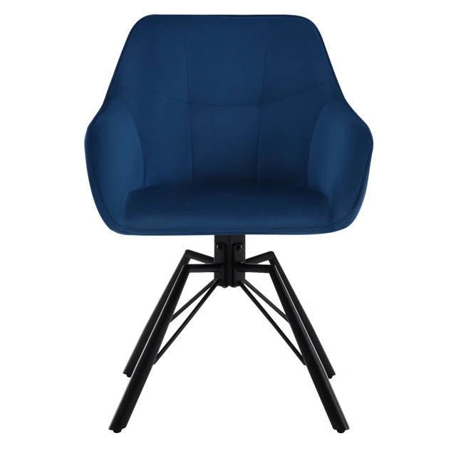 Chaise moderne rotative assise confort piêtement métal noir