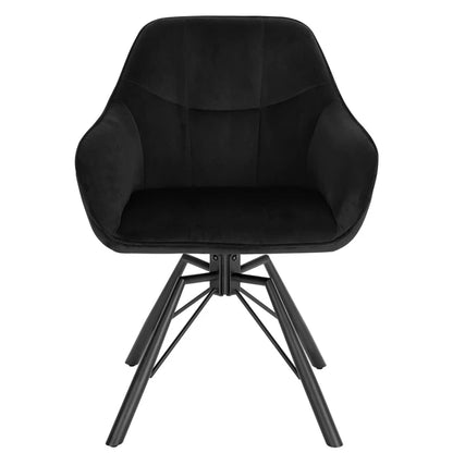 Chaise moderne rotative velours noir