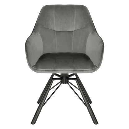 Chaise moderne rotative velours gris