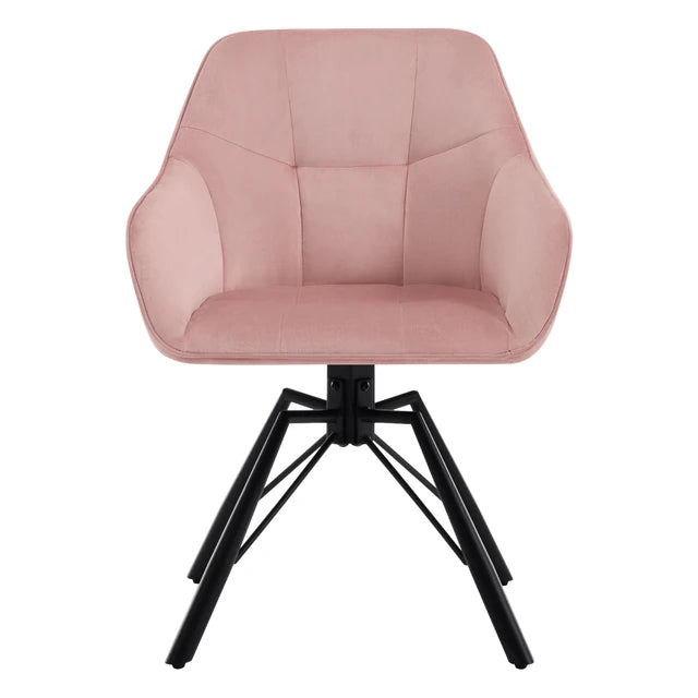 Chaise moderne rotative vieux rose