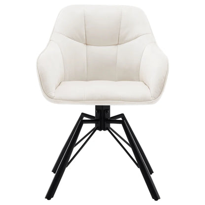 Chaise moderne rotative tissu blanc 