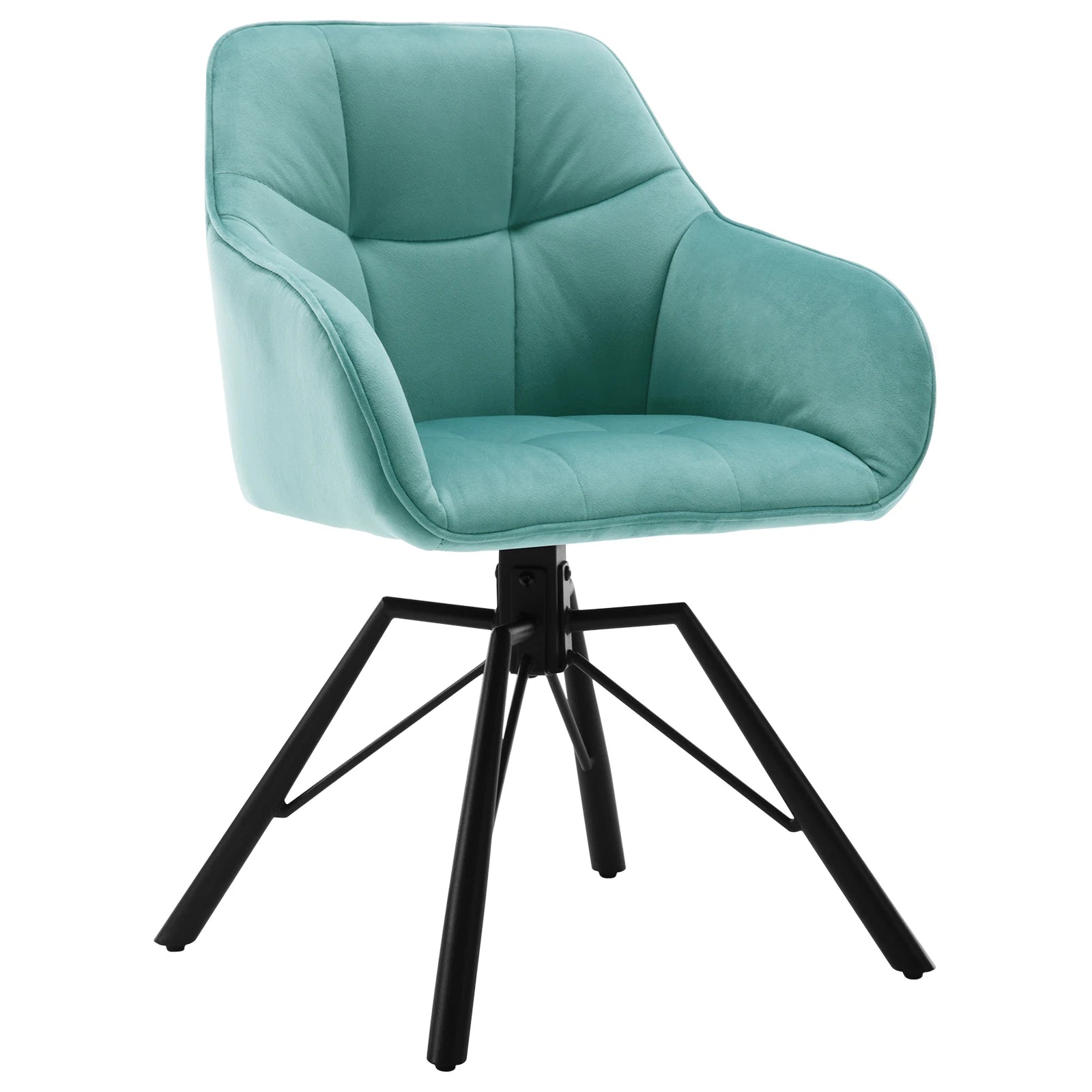 Chaise moderne rotative velours bleu