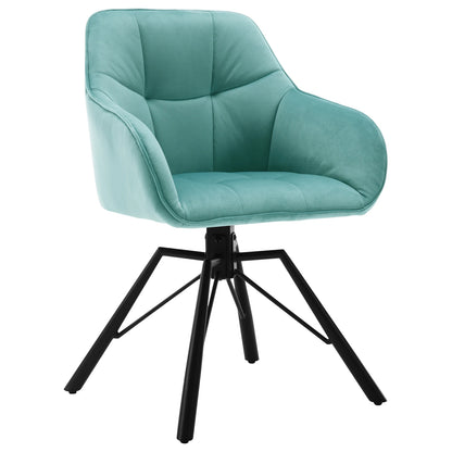 Chaise moderne rotative velours bleu
