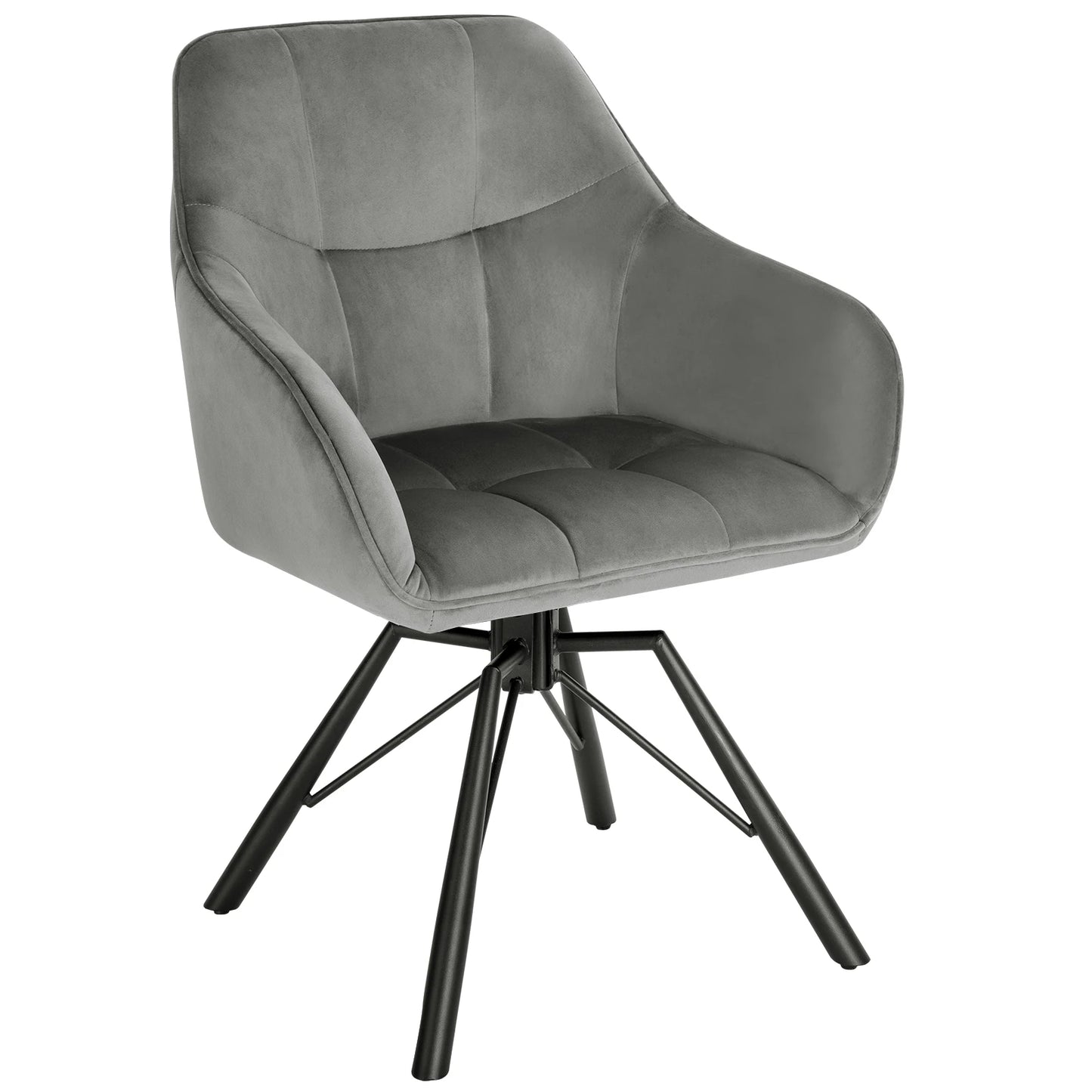 Chaise moderne rotative velours gris