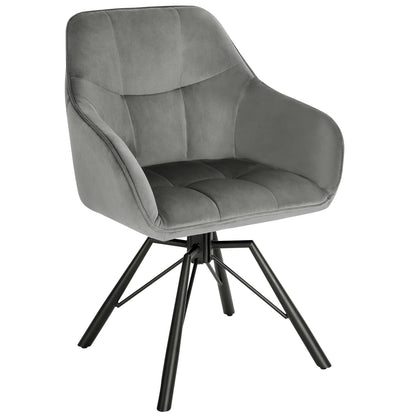 Chaise moderne rotative velours gris