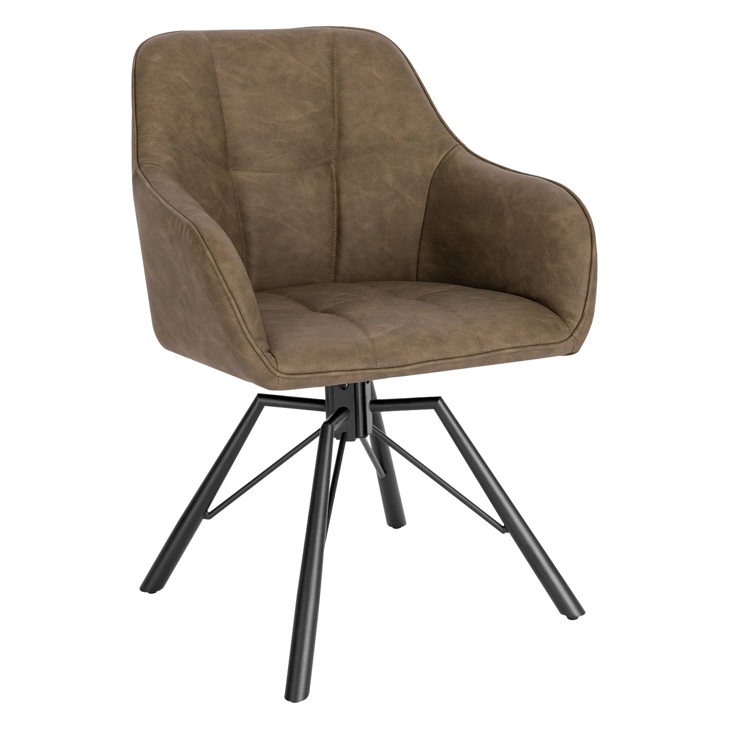 Chaise moderne rotative simili marron