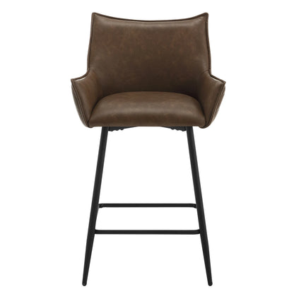 Fauteuil de bar marron avec pieds noir