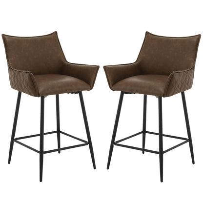 Fauteuil de bar marron pieds noir
