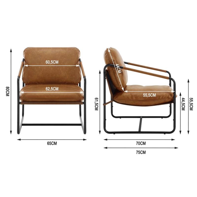 Fauteuil vintage design marron