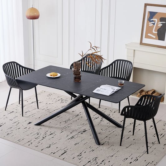 chaise salle a manger noire dossier ajouré