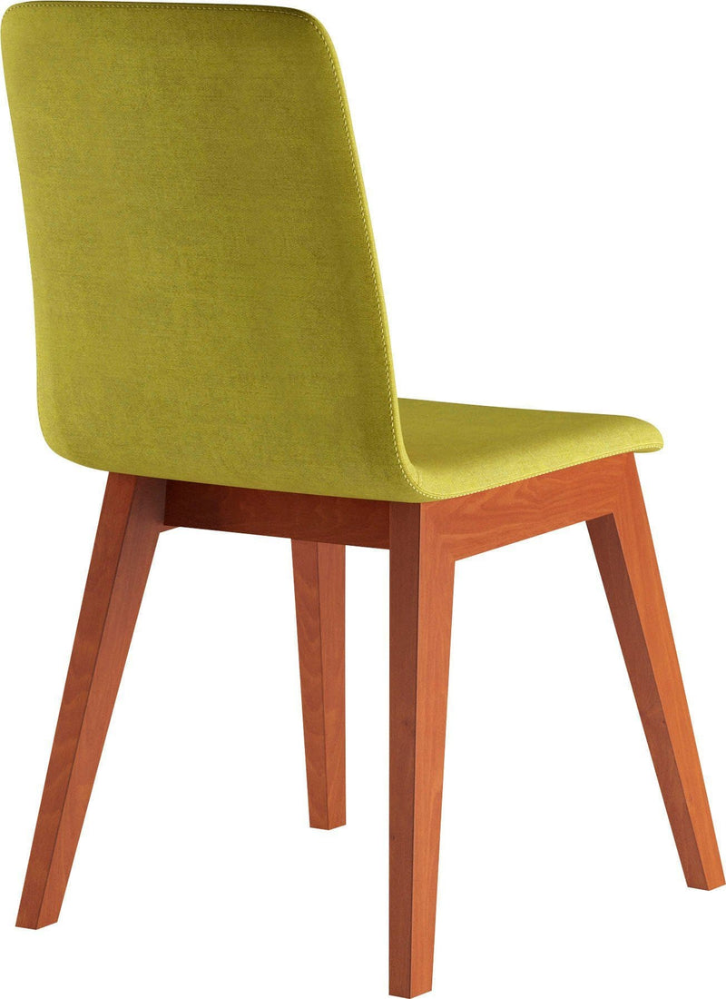 chaise salle à manger a glisser etroite pieds bois et monocoque jaune 