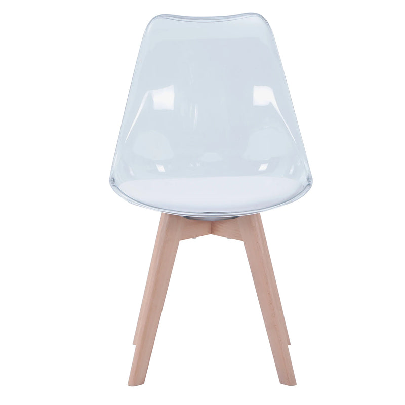 chaise scandinave transparente et bois