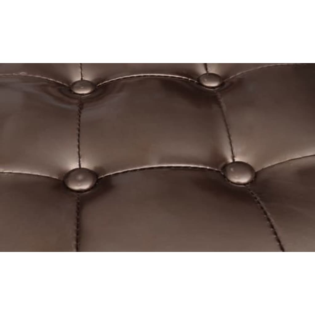 Détail des boutons et des coutures du capitonnage bronze