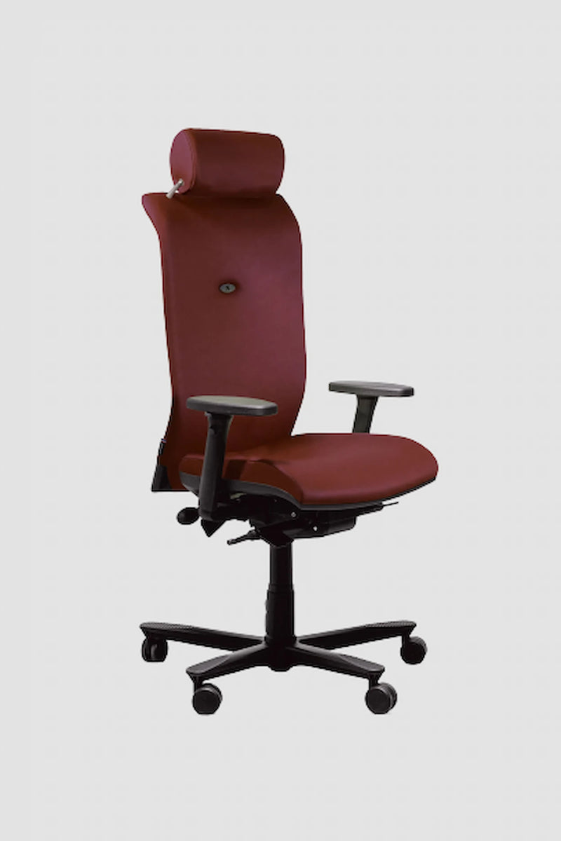 Chaise de bureau ergonomique en cuir STRONG AUGUSTE