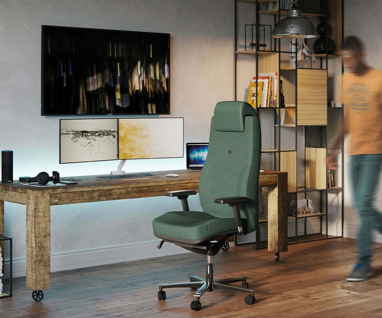 Chaise de bureau ergonomique design en tissu steelcut LEAD ERNEST