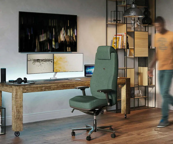Chaise de bureau ergonomique design revêtement tissu cura LEAD ERNEST