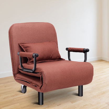Fauteuil relax convertible en lit d'appoint sur roulettes