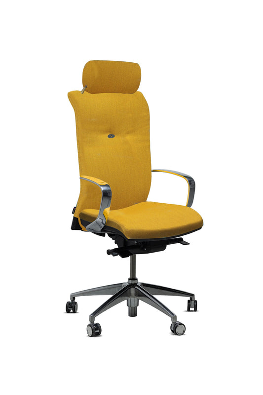 Chaise de bureau ergonomique professionnel en tissu STONG AUGUSTE STEELCUT – Jaune