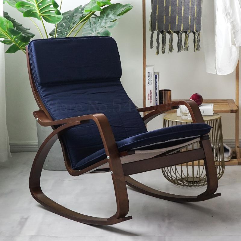 Chaise à bascule de style japonais en bois avec assise ergonomique
