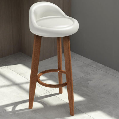tabouret de bar de style scandinave avec assise matelassée en similicuir blanc
