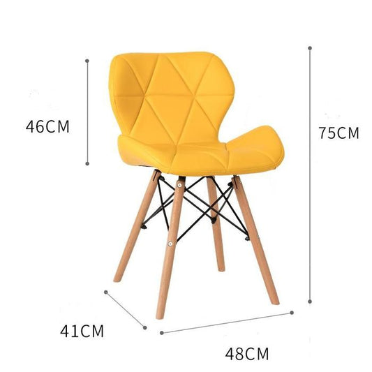 Chaise scandinave avec assise  rembourrée surpiquée – Jaune