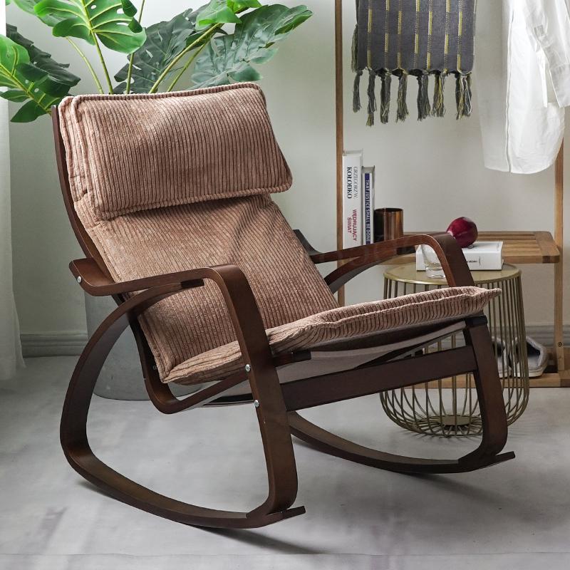 Chaise à bascule de style japonais en bois avec assise ergonomique