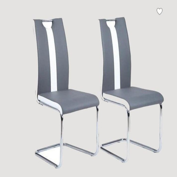 Chaise moderne de salle à manger grise et blanche