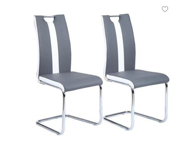 Chaise moderne pour salle à manger de style cuir bicolore 