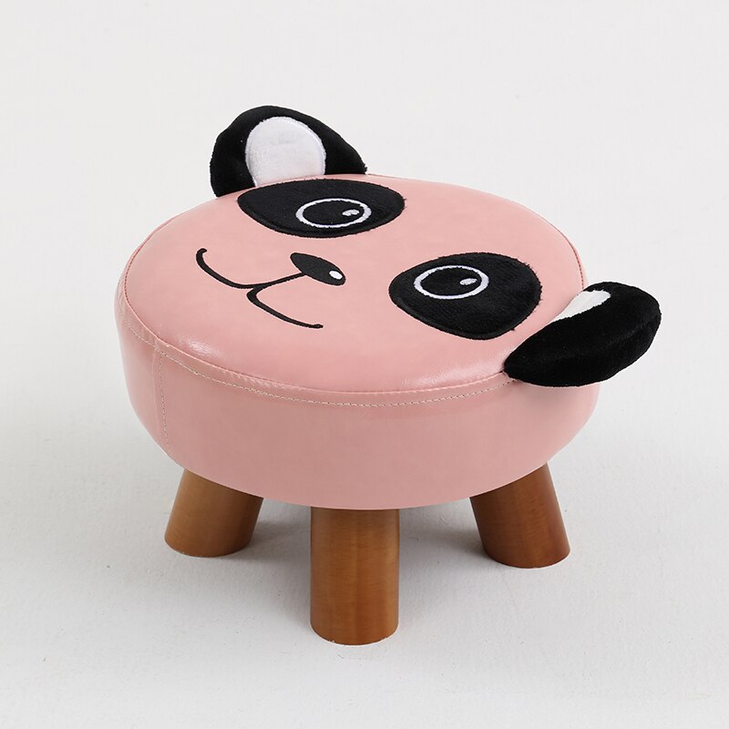 Tabouret enfant avec assise rembourrée et pieds en bois
