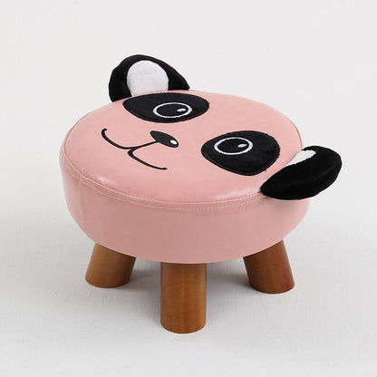 Tabouret enfant avec assise rembourrée et pieds en bois