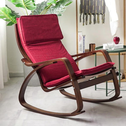 Chaise à bascule de style japonais en bois avec assise ergonomique