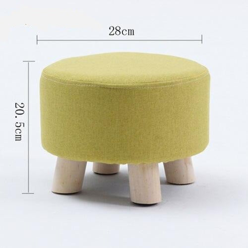 Tabouret scandinave bas avec assise ronde en tissus