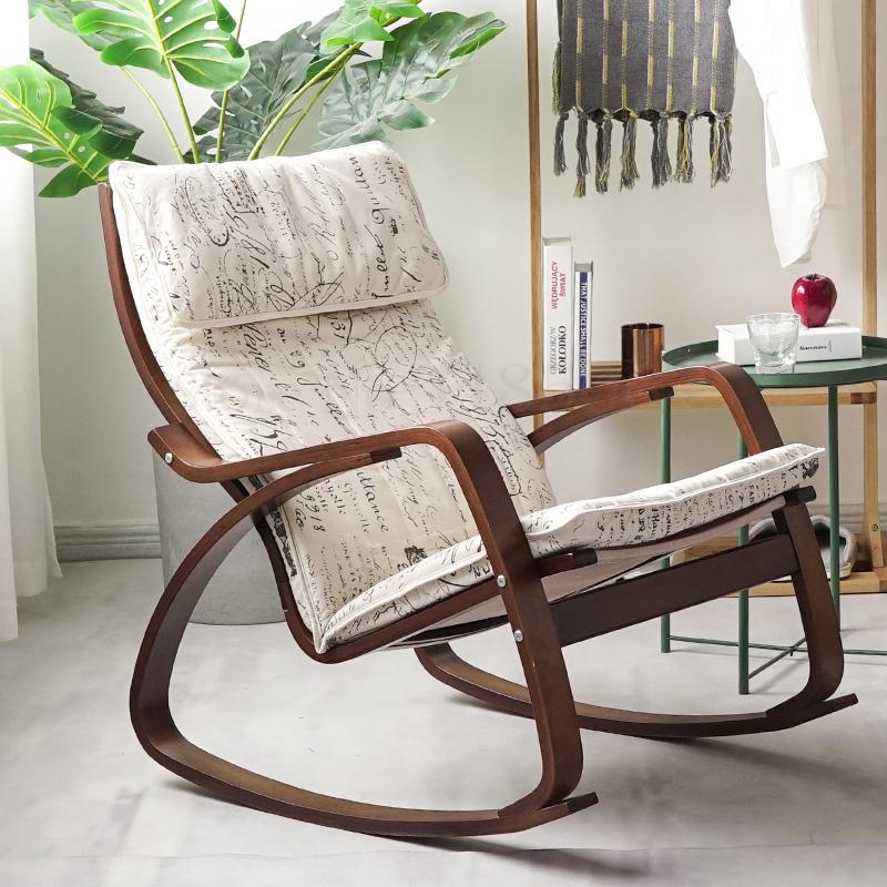 Chaise à bascule de style japonais en bois avec assise ergonomique