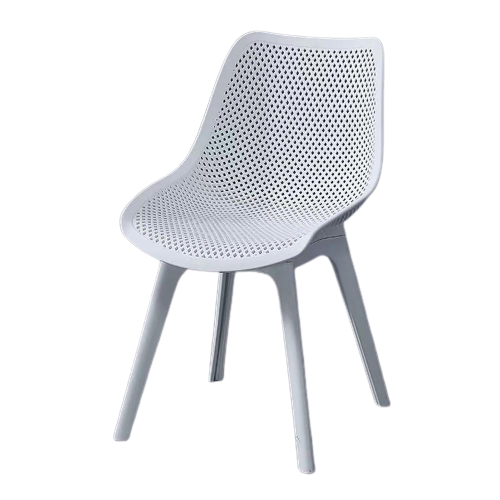 Chaise blanche design nordique en plastique effet nids d'abeilles