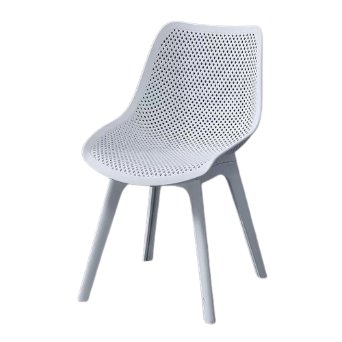 Chaise design blanche de style nordique en plastique effet nids d'abeilles